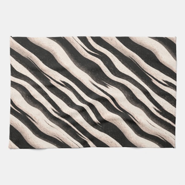 Zebra stripes seamless texture + your ideas kitchen towel (Horizontal)