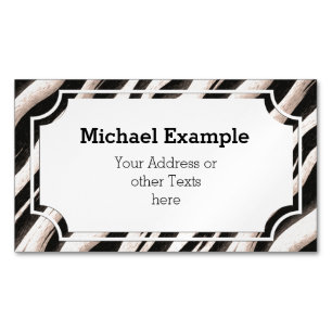 Zebra stripes seamless texture + your ideas Magnetic business card
