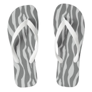 Zebra stripes - Shades of Grey / Grey Flip Flops