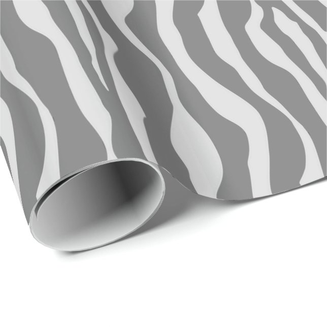 Zebra stripes - Shades of Grey Wrapping Paper (Roll Corner)