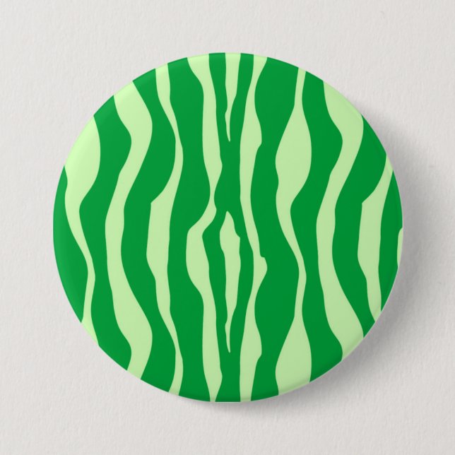 Zebra stripes - Shades of Lime Green 3 Inch Round Button (Front)