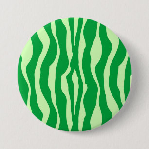 Zebra stripes - Shades of Lime Green 3 Inch Round Button