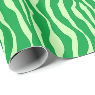 Zebra stripes - Shades of Lime Green Wrapping Paper