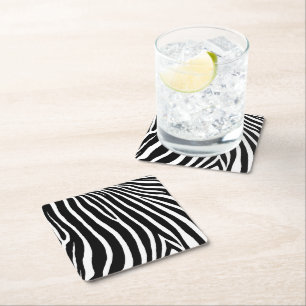 Zebra Stripes  Square Paper Coaster