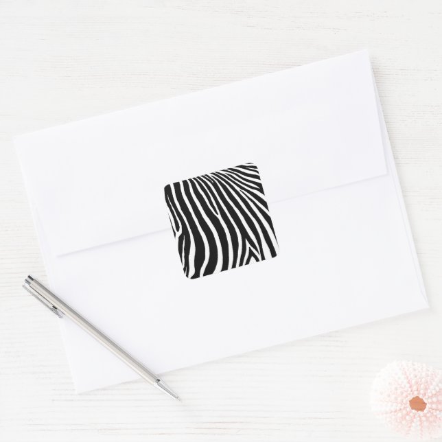 Zebra Stripes  Square Sticker (Envelope)