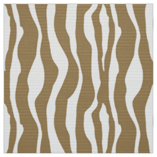 Zebra stripes - Taupe Tan and White Fabric