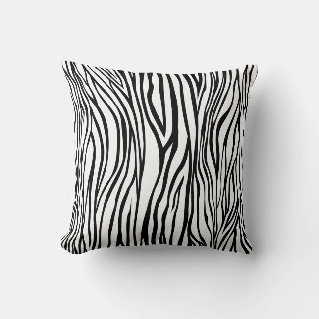 Zebra Stripes Throw Pillow (Front)