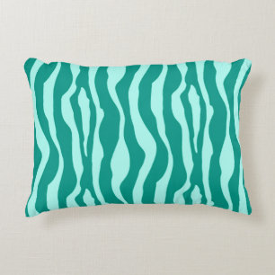 Zebra stripes - Turquoise and Aqua Accent Pillow