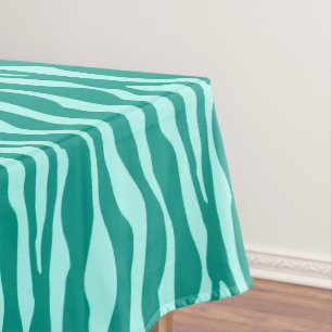 Zebra stripes - Turquoise and Aqua Tablecloth
