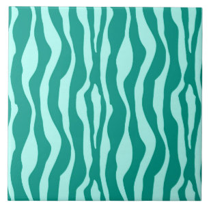 Zebra stripes - Turquoise and Aqua Tile