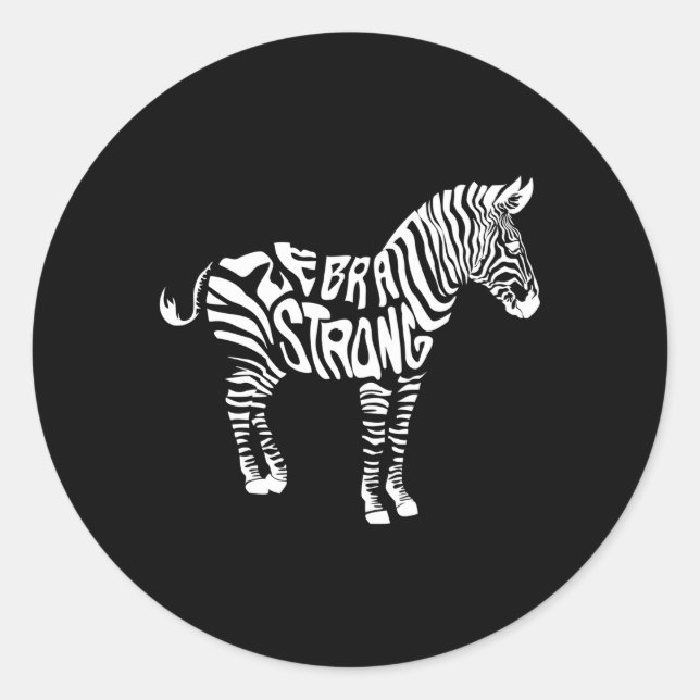 Zebra Strong Ehlers Danlos Syndrome Awareness Classic Round Sticker (Front)
