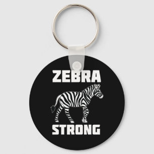 Zebra Strong Ehlers Danlos Syndrome Awareness Warr Keychain