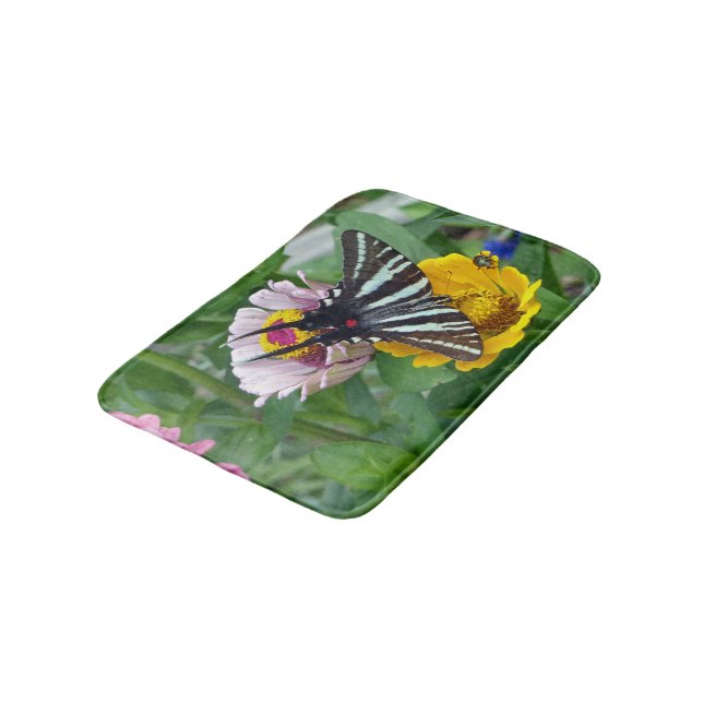 Zebra Swallowtail Butterfly Bath Mat (Angled)