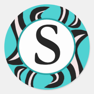 Zebra Swirl Classic Round Sticker
