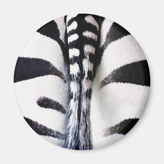 Zebra Tail Black & White Magnet (Front)