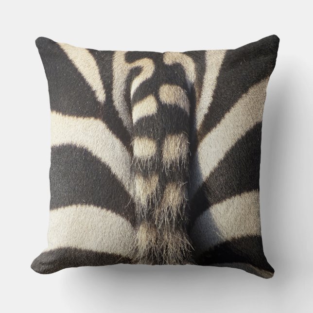 Zebra Tail Throw Pillow (Front)
