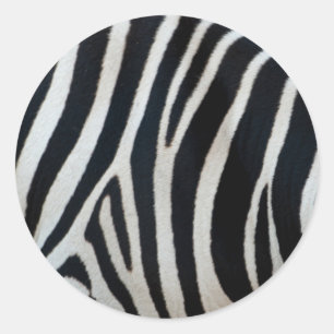 zebra texture classic round sticker