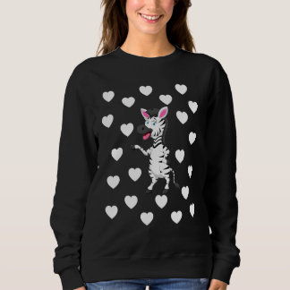 Zebra Theme Baby Boy Blue Nursery Room Heart Decor Sweatshirt