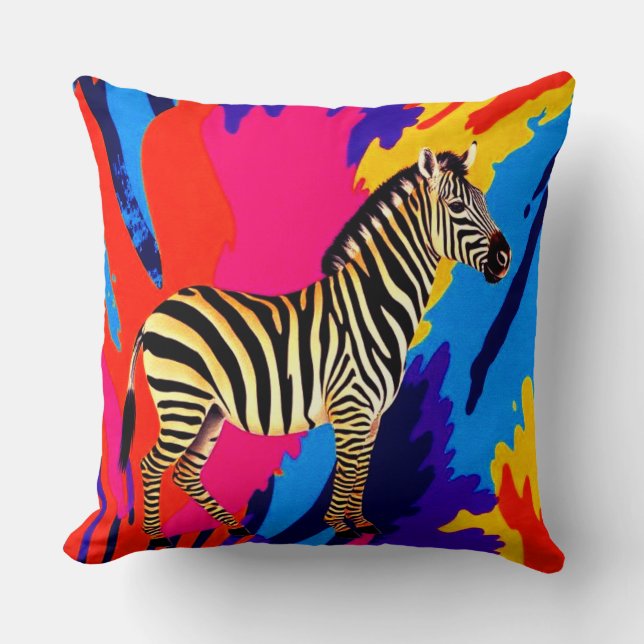 Zebra Throw Pillow (Front)