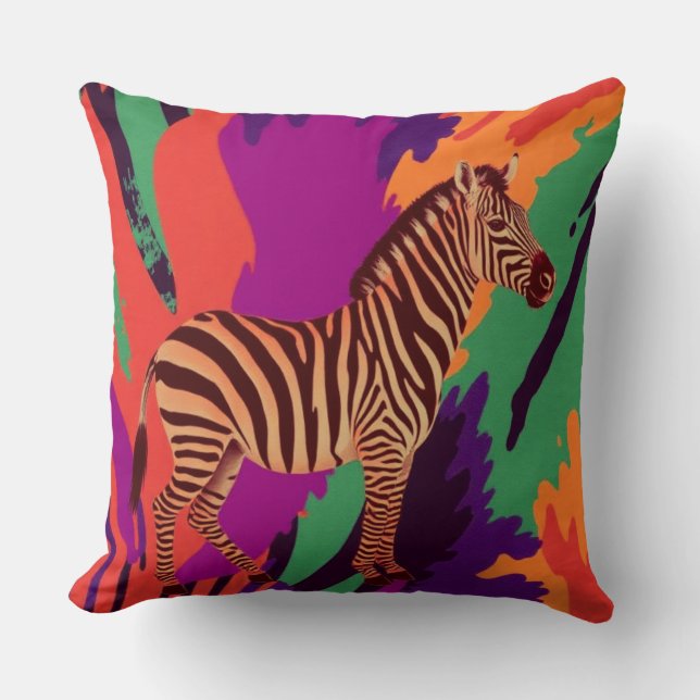 Zebra Throw Pillow (Front)