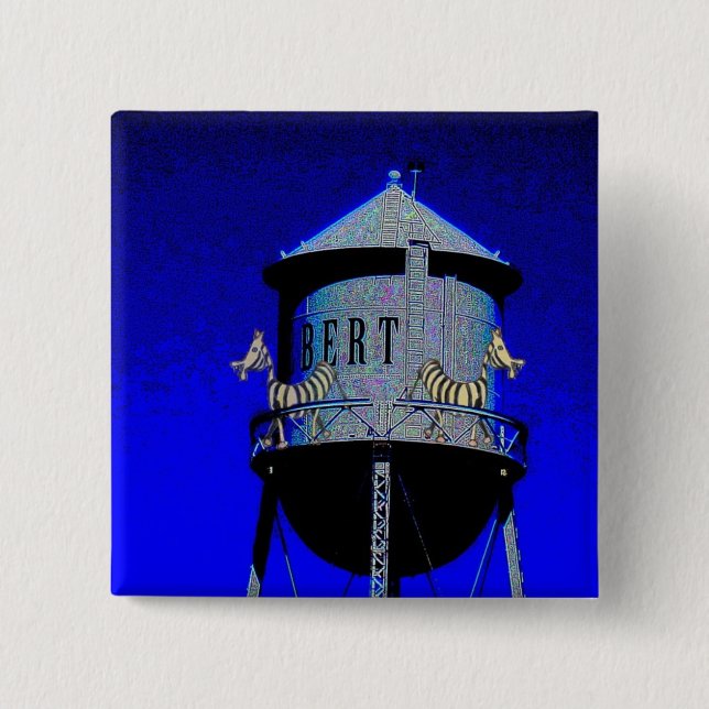 Zebra Tower 2 Inch Square Button (Front)