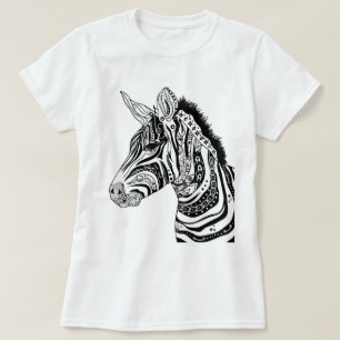 Zebra Tribal black and white T-Shirt