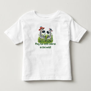 Zebra Twins in the Wild and Personalized Name Toddler T-shirt
