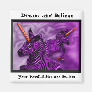 Zebra Unicorns with an inspirational note Magnet