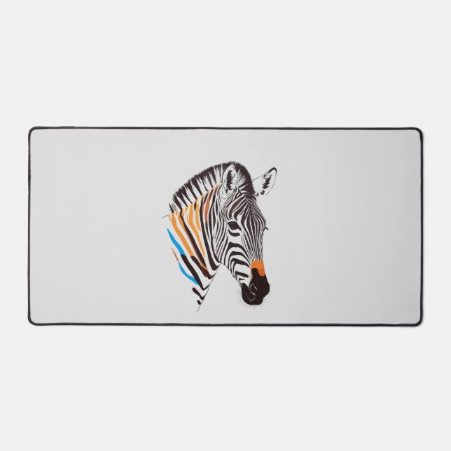 Zebra Vector Art with Vibrant Colours Desk Mat (Front)