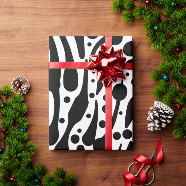 Zebra vibes with Brush spots strokes & spots  Wrapping Paper (Holiday Gift)