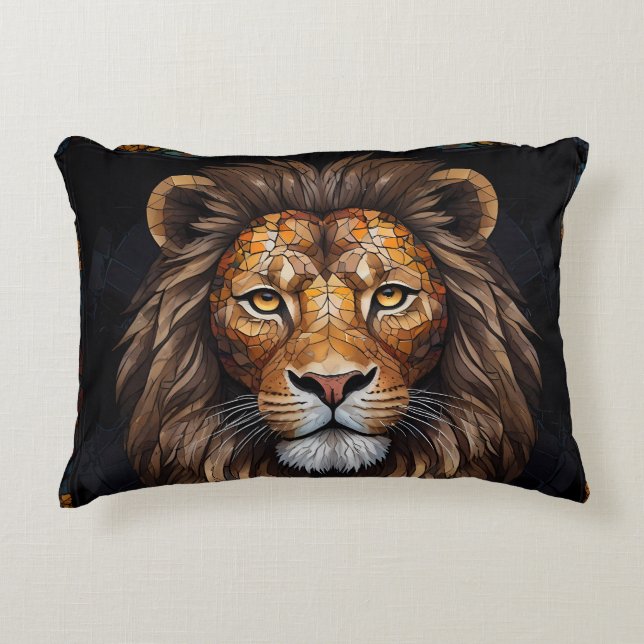 Zebra Vibrant Mosaic Accent Pillow (Front)