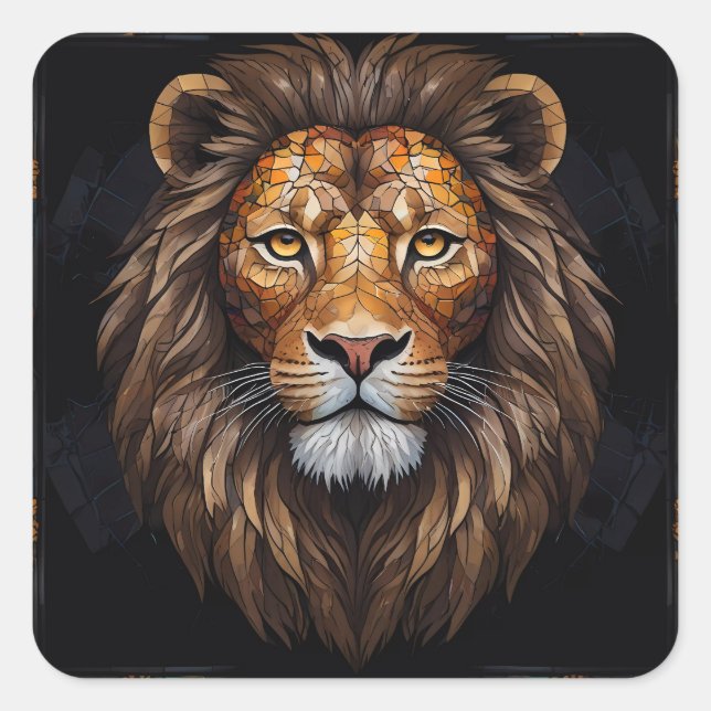 Zebra Vibrant Mosaic Square Sticker (Front)