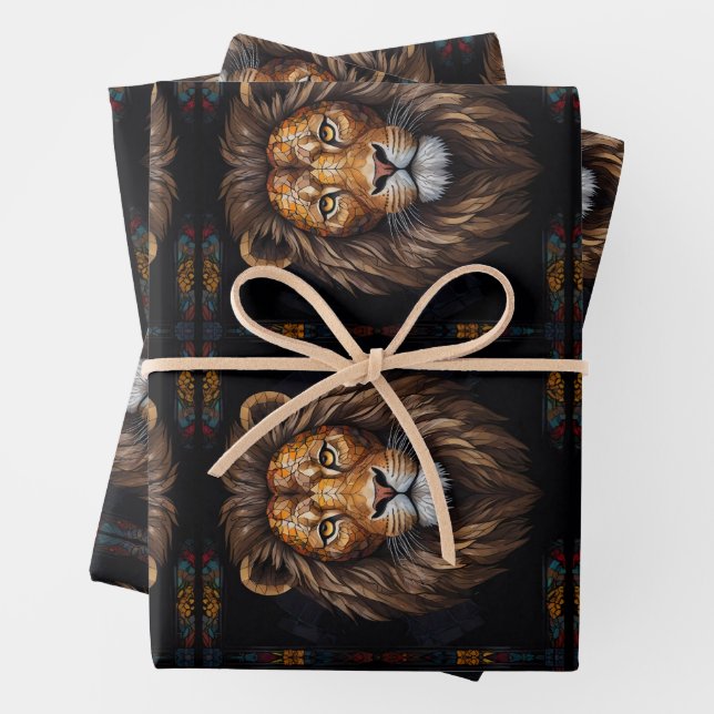 Zebra Vibrant Mosaic Wrapping Paper Sheet (In situ)