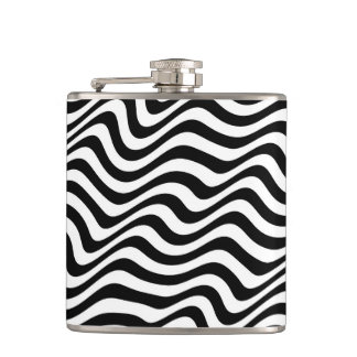 Zebra Vinyl Wrapped Hip Flask