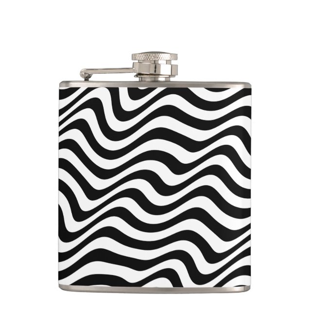 Zebra Vinyl Wrapped  Hip Flask (Front)