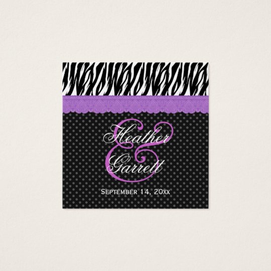 Zebra Wedding Couple Design Square Business Card