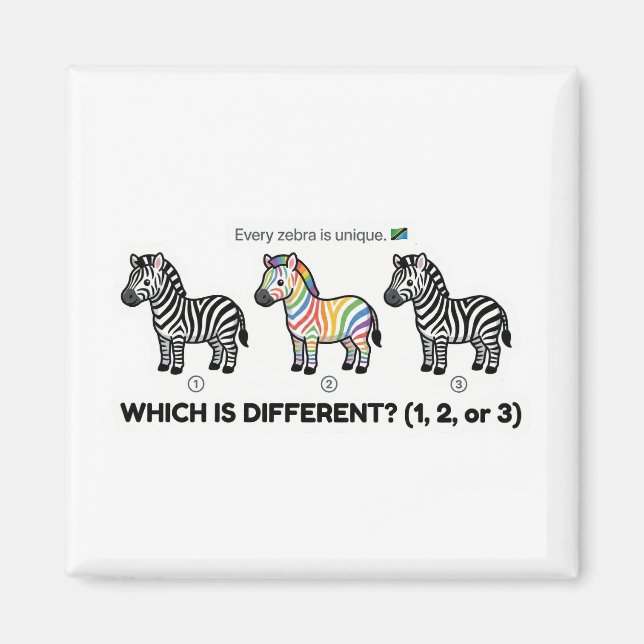 Zebra Which Is Different Magnet (Front)