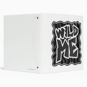 Zebra Wild me Black and Grey Binder