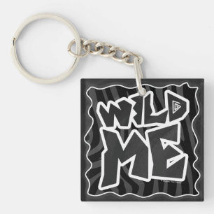 Zebra Wild me Black and Grey Keychain