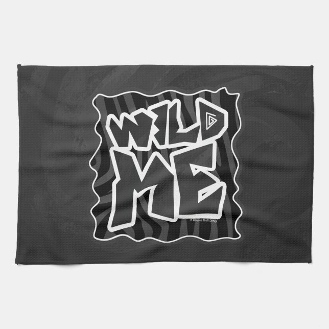 Zebra Wild me Black and Grey Kitchen Towel (Horizontal)