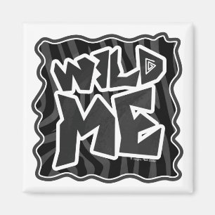 Zebra Wild me Black and Grey Magnet
