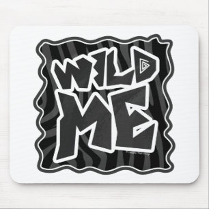 Zebra Wild me Black and Grey Mouse Pad