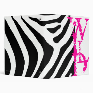 Zebra Wild Pink, Black, and White Avery Binder
