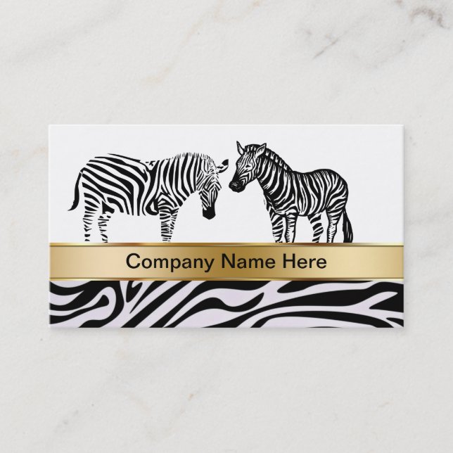 Zebra Wildlife Business Cards (Front)