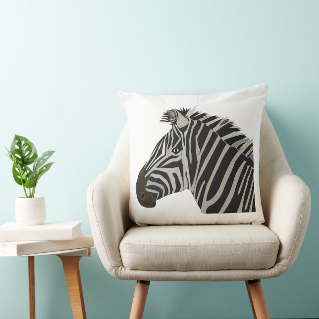 Zebra Wildlife Throw Pillow (Chair)
