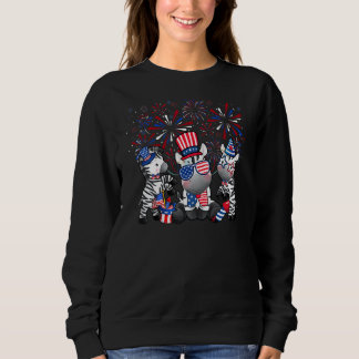 Zebra With Fireworks Sunglasses Hat Merica 4th Of Sweatshirt