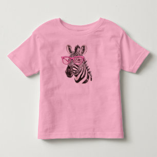 Zebra with Pink Glasses Toddler T-shirt