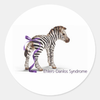 zebra with ribbon large.png classic round sticker