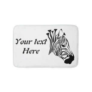 Zebra with Twisted Black Stripes Bath Mat