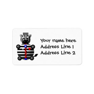 Zebra with Zipper Label